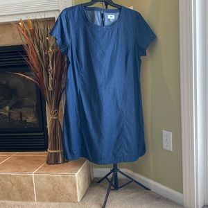 Old Navy Basic Dark Denim Short Sleeve Dress